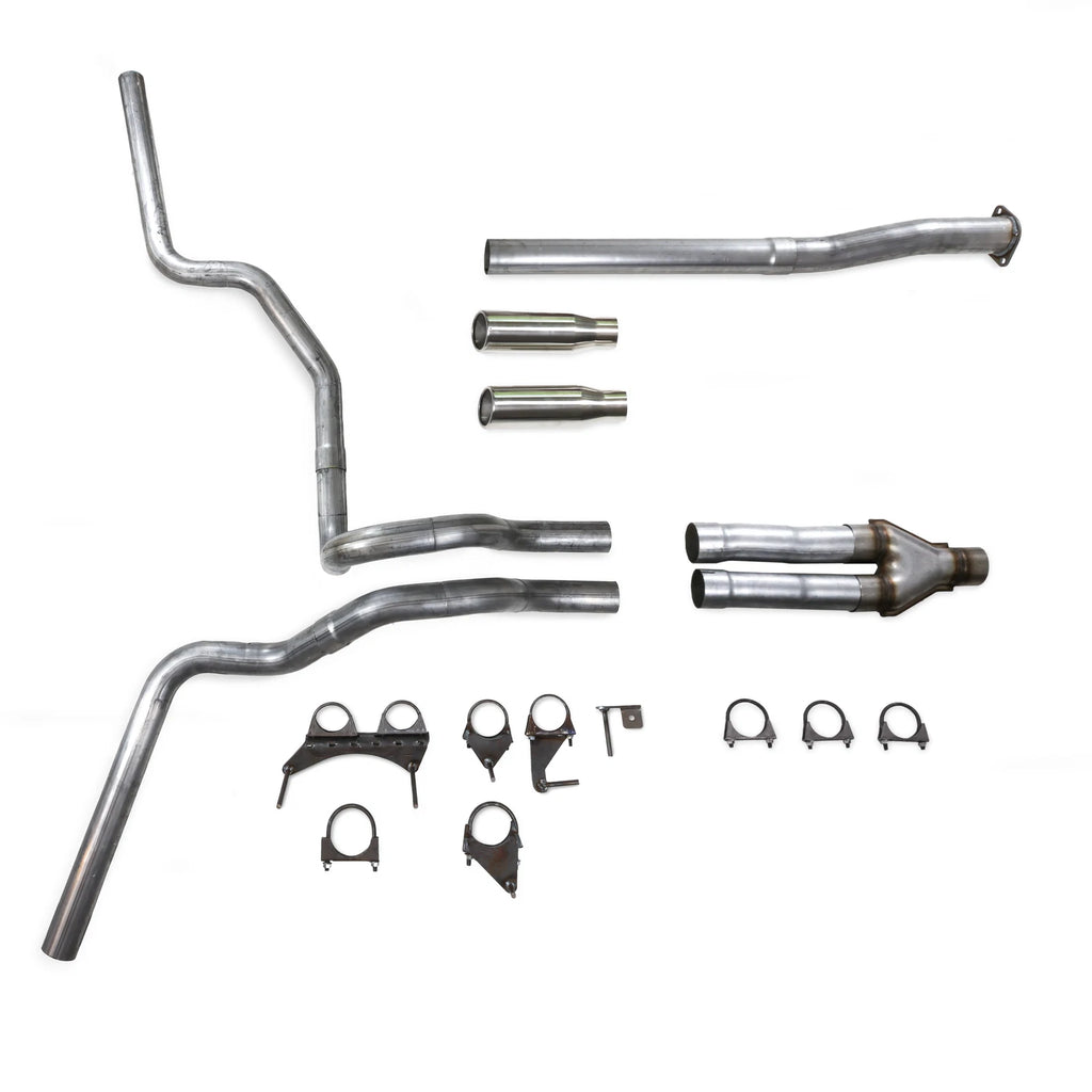 Dual Exhaust Kit for Toyota Tacoma (2016–2023) 2.5" Straight Pipe Rolled Tips