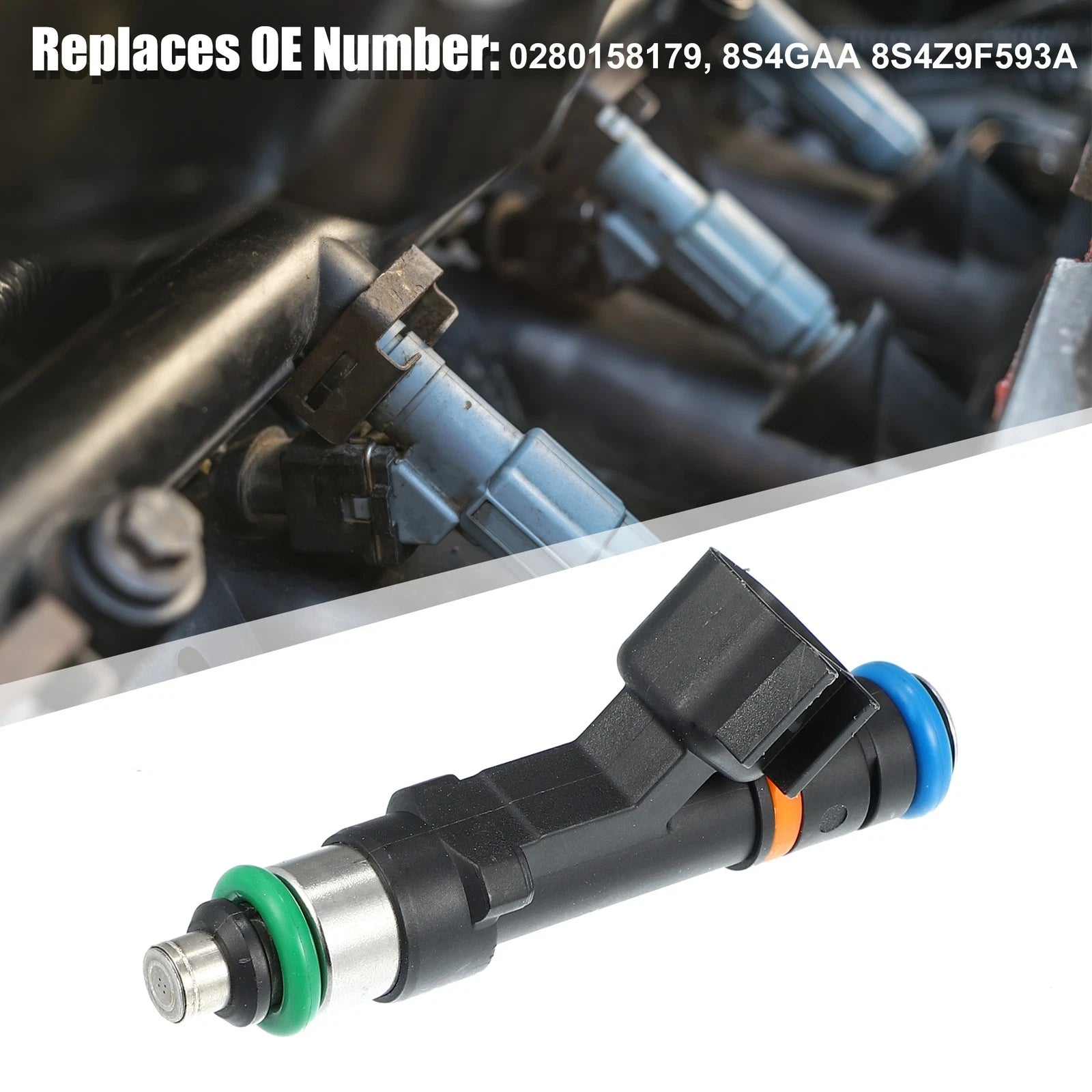 Set of 4 Fuel Injector Nozzles 0280158179 8S4Z9F593A for Ford Fusion (2013–2020)