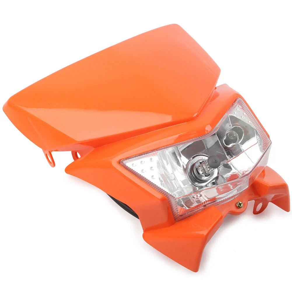 35W Front Headlight Lamp for Motorcycle Dirt Bike 250cc Orange