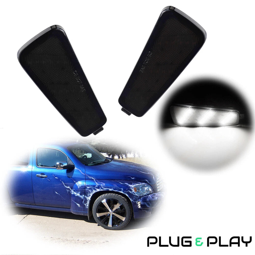 Smoked Lens Front Bumper Side Marker Indicator Lights for Chevy HHR (2006–2011)