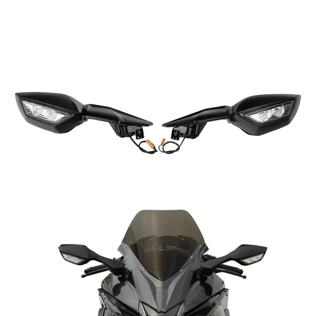 LED Turn Signal Rear View Side Mirrors for Kawasaki Ninja H2 (2015–2024)