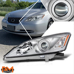 Left Side Projector Headlight Lamp for Lexus ES350 (2007–2009) - Chrome Housing
