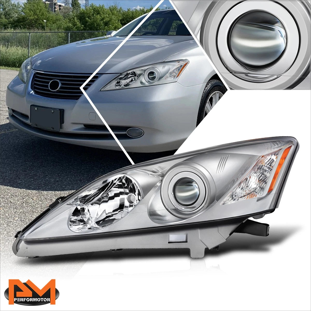 Left Side Projector Headlight Lamp for Lexus ES350 (2007–2009) - Chrome Housing