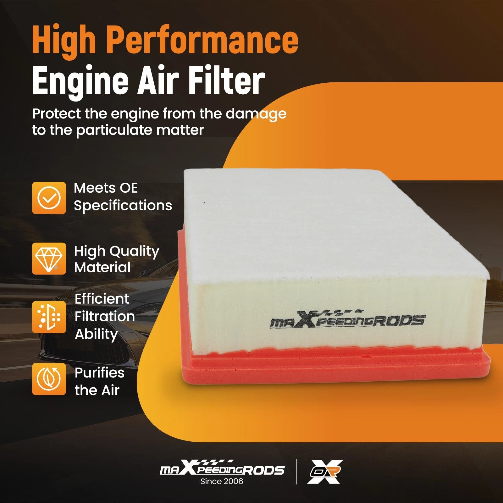 Engine Air Filter for Volkswagen Atlas 3.6L 2.0L (2018–2023) CA12293 3QF129620