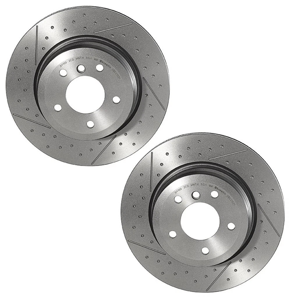 2X Brembo Rear Dimpled Slotted Brake Disc Rotors for BMW 135i (E82 E88)