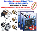 Mikuni Triple Carb Rebuild Kit & Needle Seat for Yamaha GP 1200 (1998–1999)