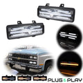 LED Front Turn Signal Lights Kit for Chevy GMC Van Jimmy Pickup Truck