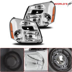 Set of 2 Headlights for Chevy Equinox (2005–2009) Halogen Clear Chrome