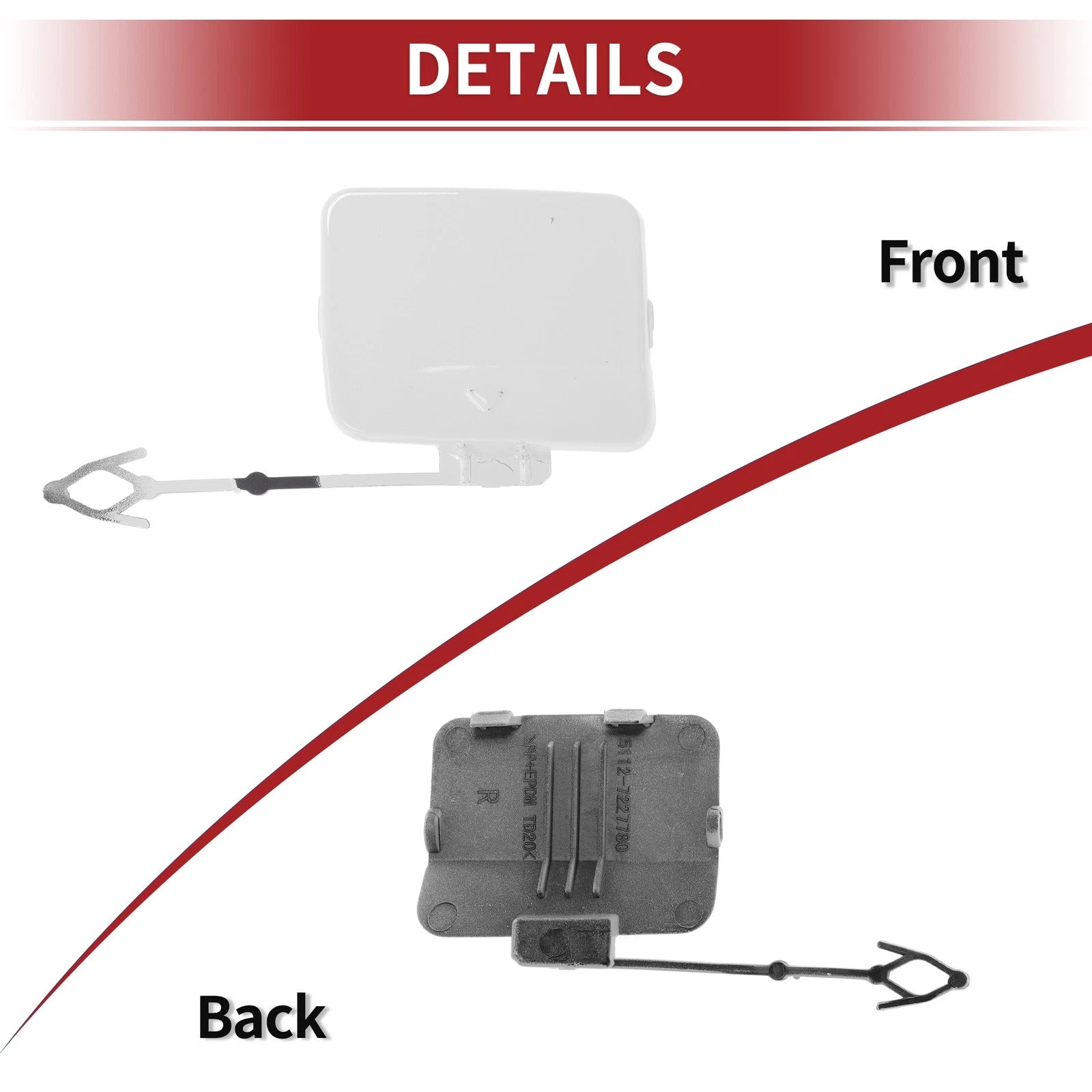 Tow Hook Cover Cap for BMW X5 E70 (2011–2013) No. 51127271816 White