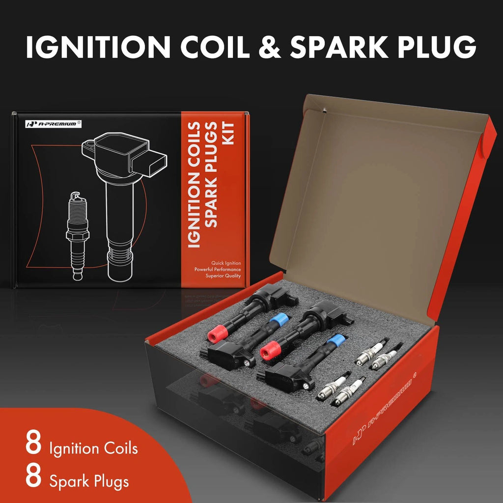 Set of 8 Ignition Coils & Iridium Spark Plugs for Honda Civic