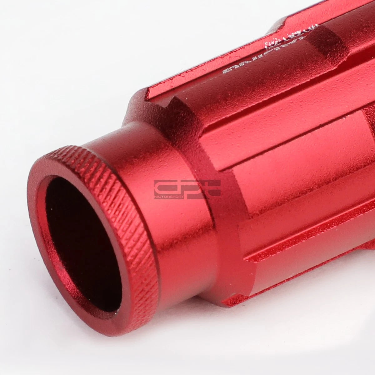 20 PCS Open End M12x1.25 50mm Tall Red Aluminum Lug Nuts + Adapter