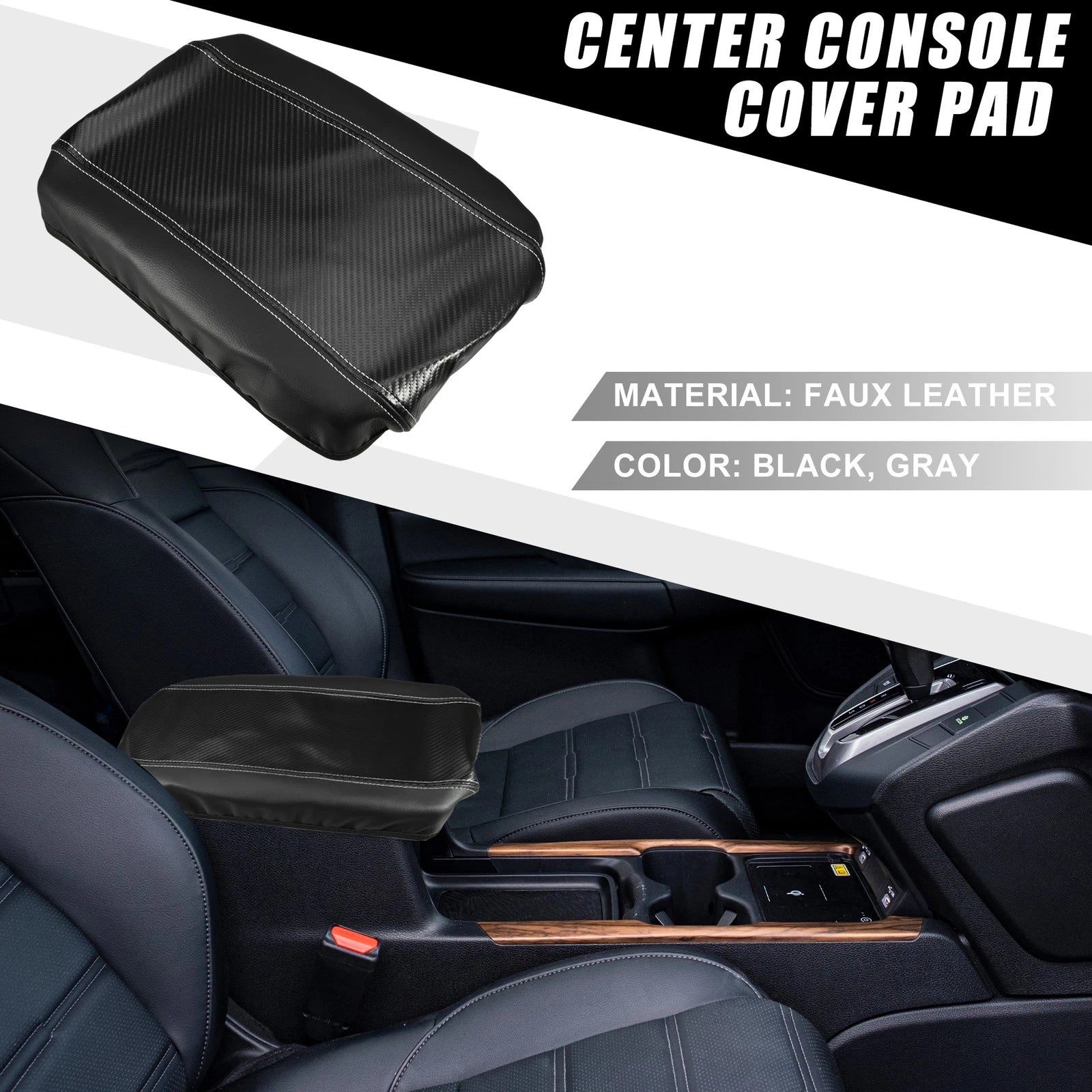 Center Console for Toyota Venza (2021–2023) Carbon Fiber Pattern Black Gray