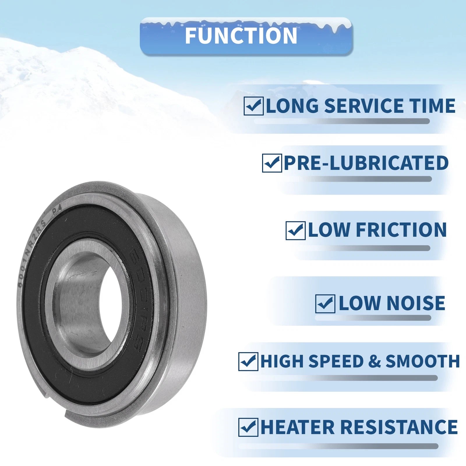 Deep Groove Ball Bearings 6001NR2RS for Various Models (12x28x8mm)