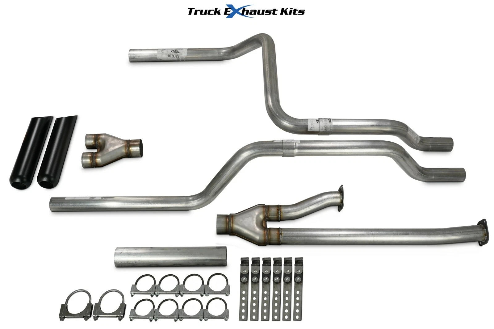 2.5" Dual Exhaust Kit Y Pipe for Toyota Tundra (2009–2013) Black Tip