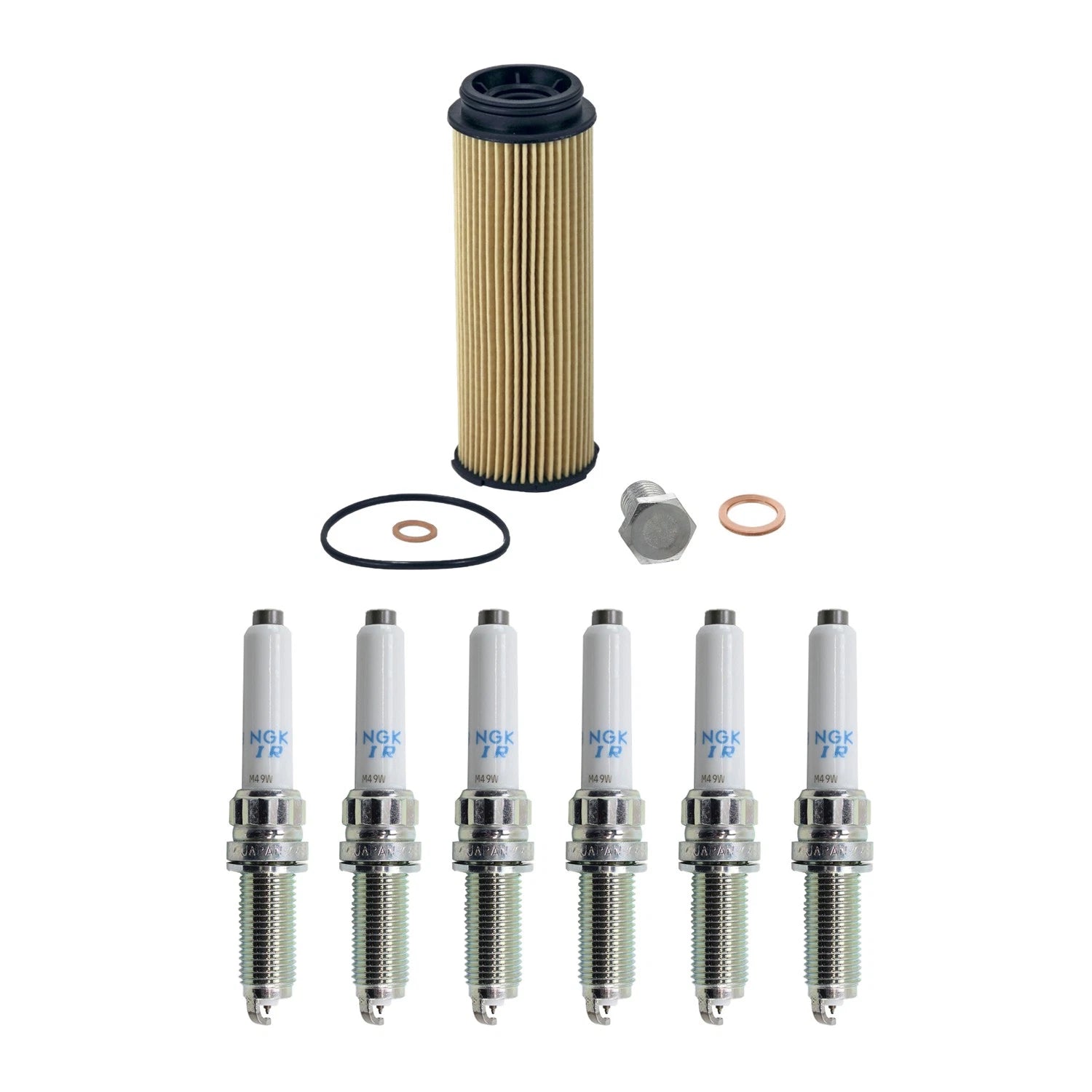 Wix Engine Oil Filter & NGK Spark Plugs Set for BMW F30 340i F32 440 G12 740i (2012–2019)