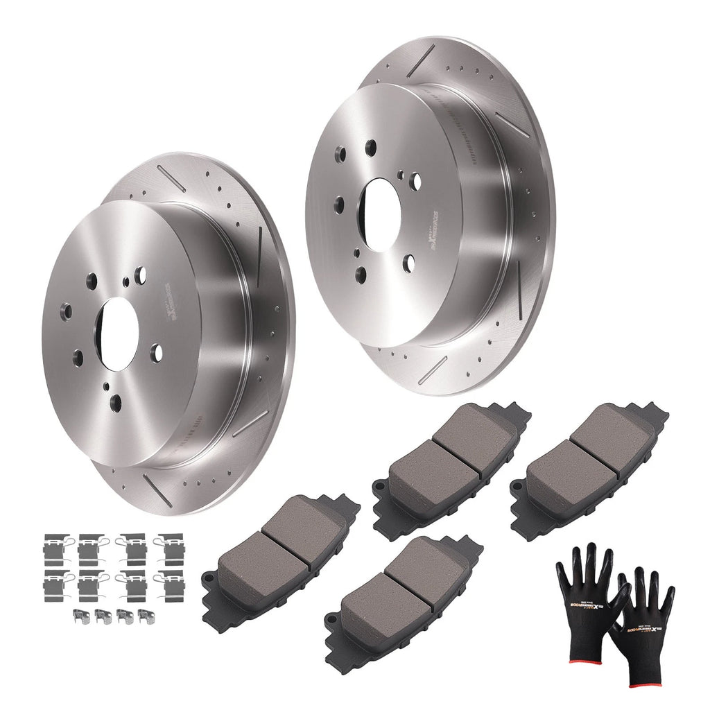 Rear Brake Rotors & Ceramic Pads Kit for Toyota Highlander (2014–2019) S31544