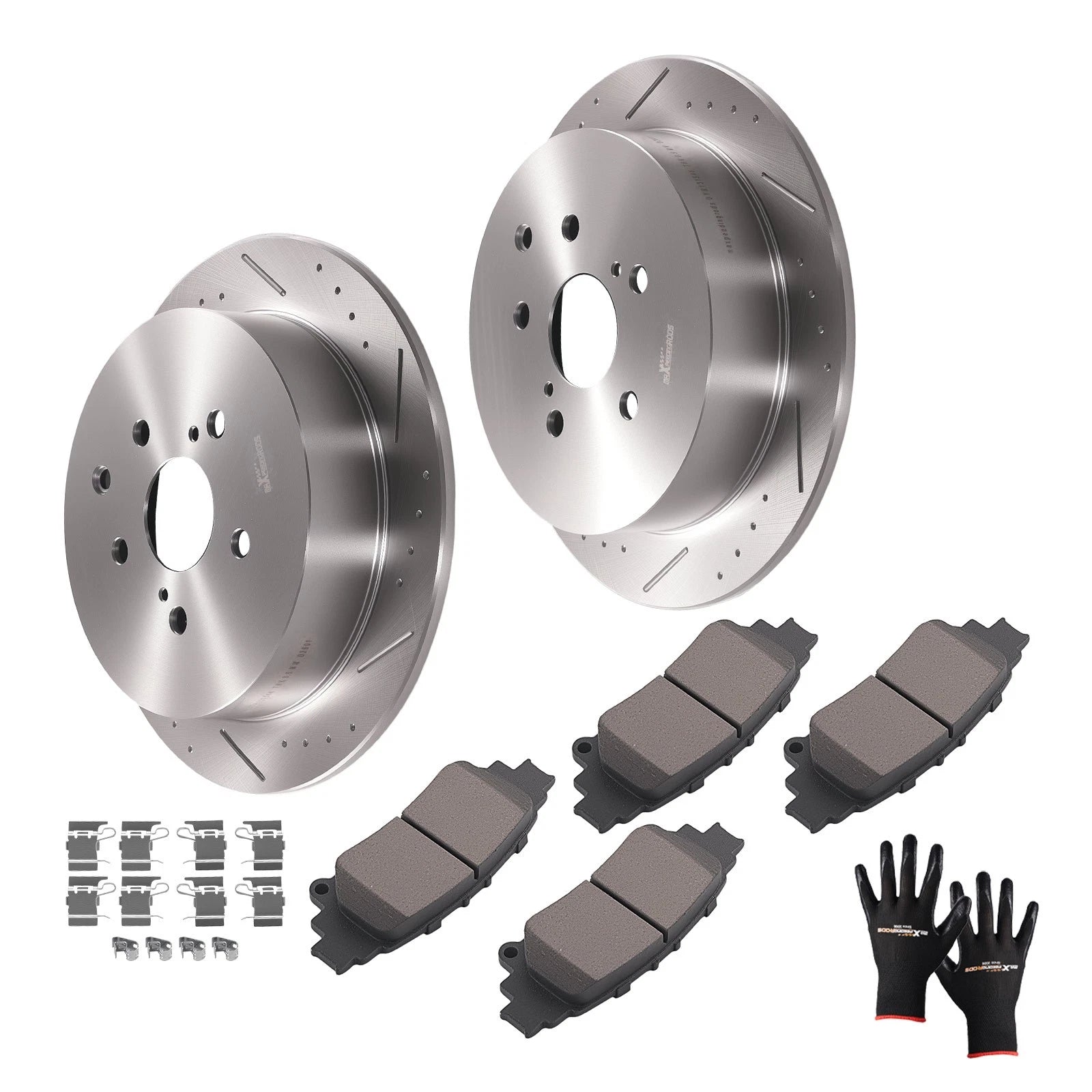 Rear Brake Rotors & Ceramic Pads Kit for Toyota Highlander (2014–2019) S31544
