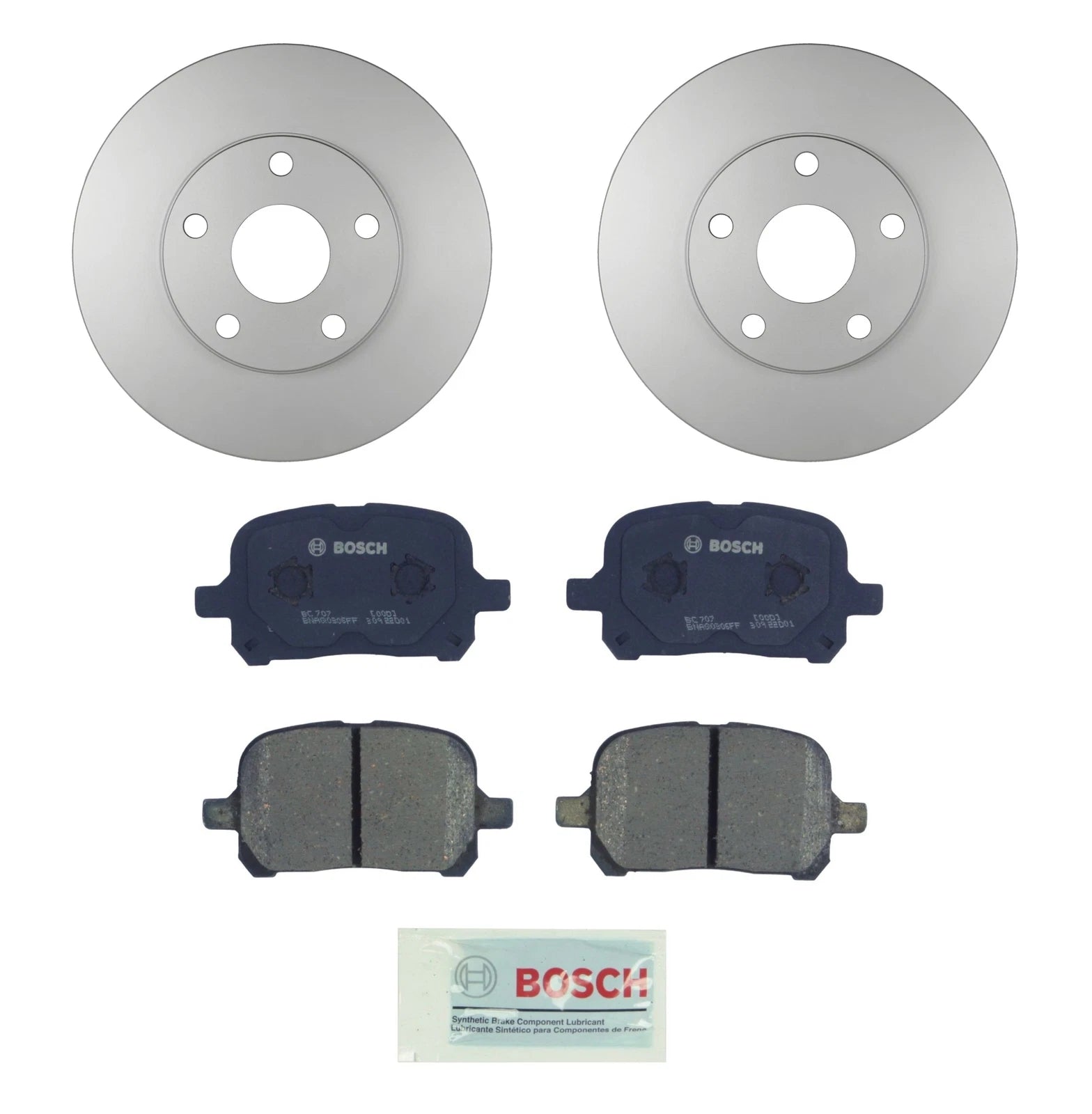 Set of 2 Bosch Front Vented Rotors & Ceramic Brake Pads for Toyota Lexus