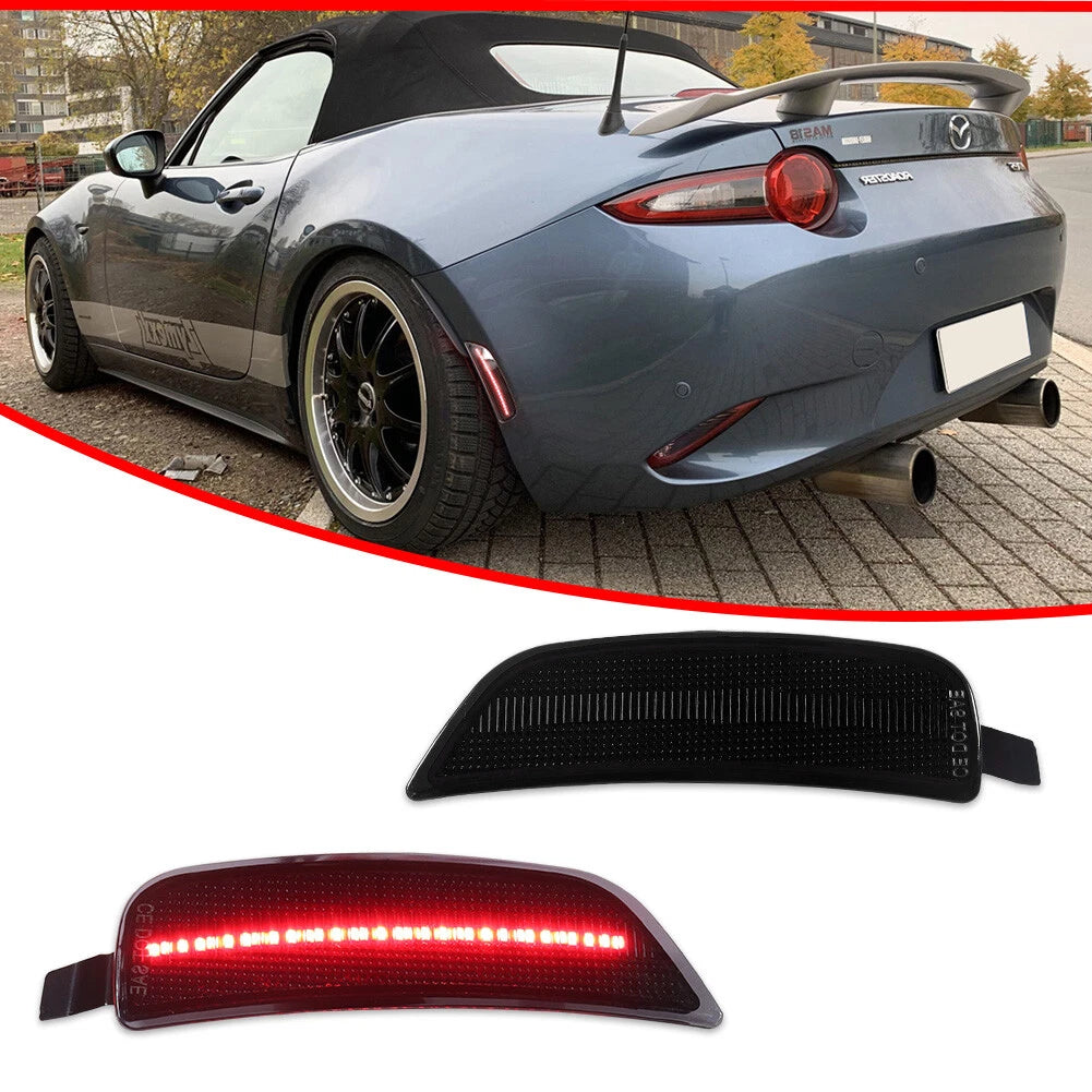 Smoked Lens Red LED Rear Side Marker Lights for Mazda Miata MX-5