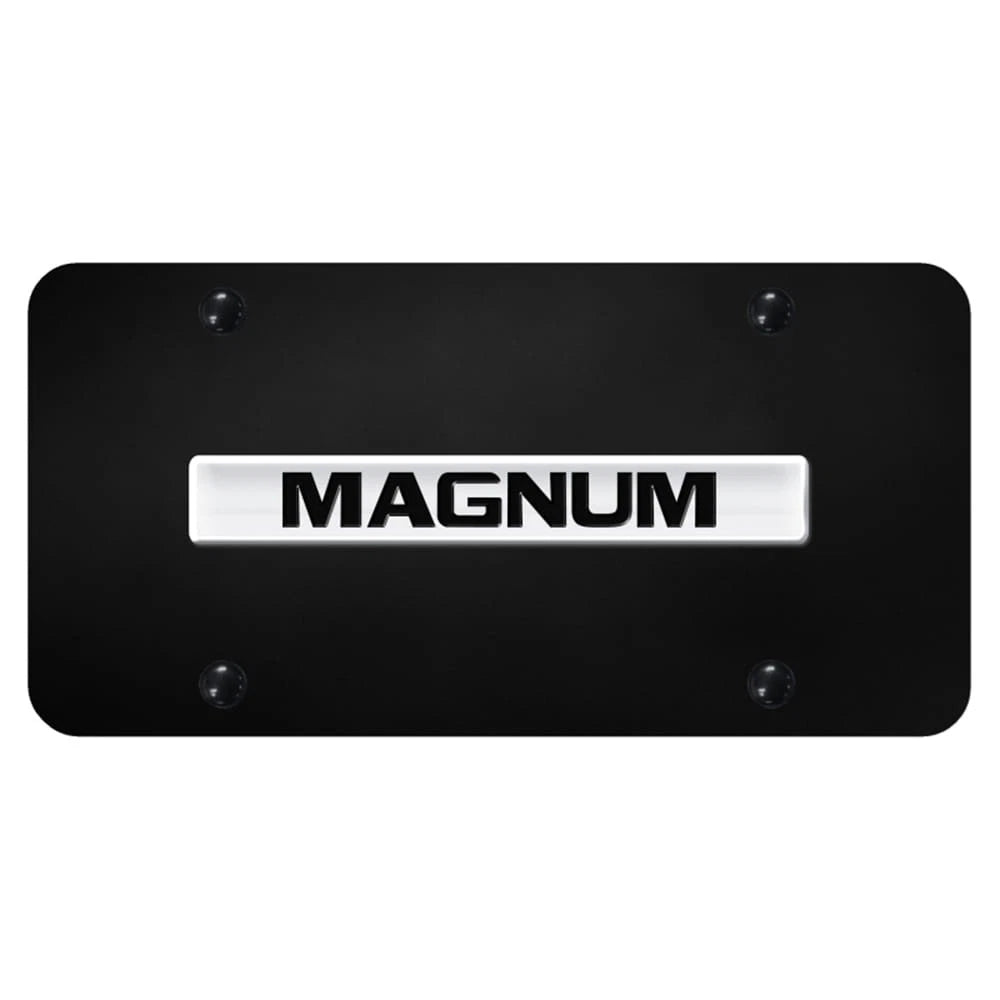 Chrome Name on Black License Plate - Officially Licensed for Dodge Magnum