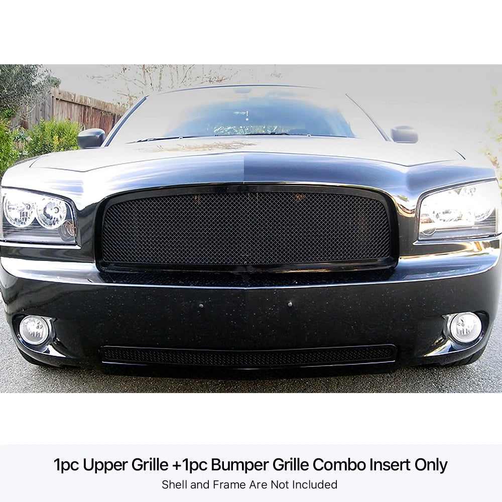 Stainless Steel Black Mesh Grille Insert for Dodge Charger (2005-2010)