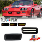 2 Smoke Switchback LED Turn Signal Corner Lights for Chevy Camaro (1985–1992)