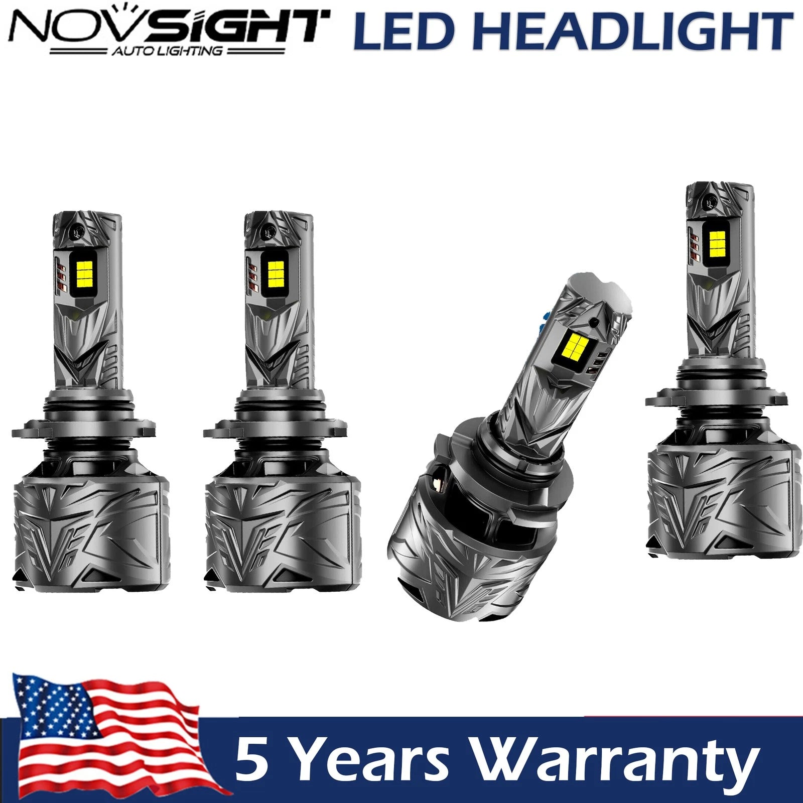Set of 4 9005 9006 LED Headlight Bulbs for High Low Beam (6500K, 100000LM)