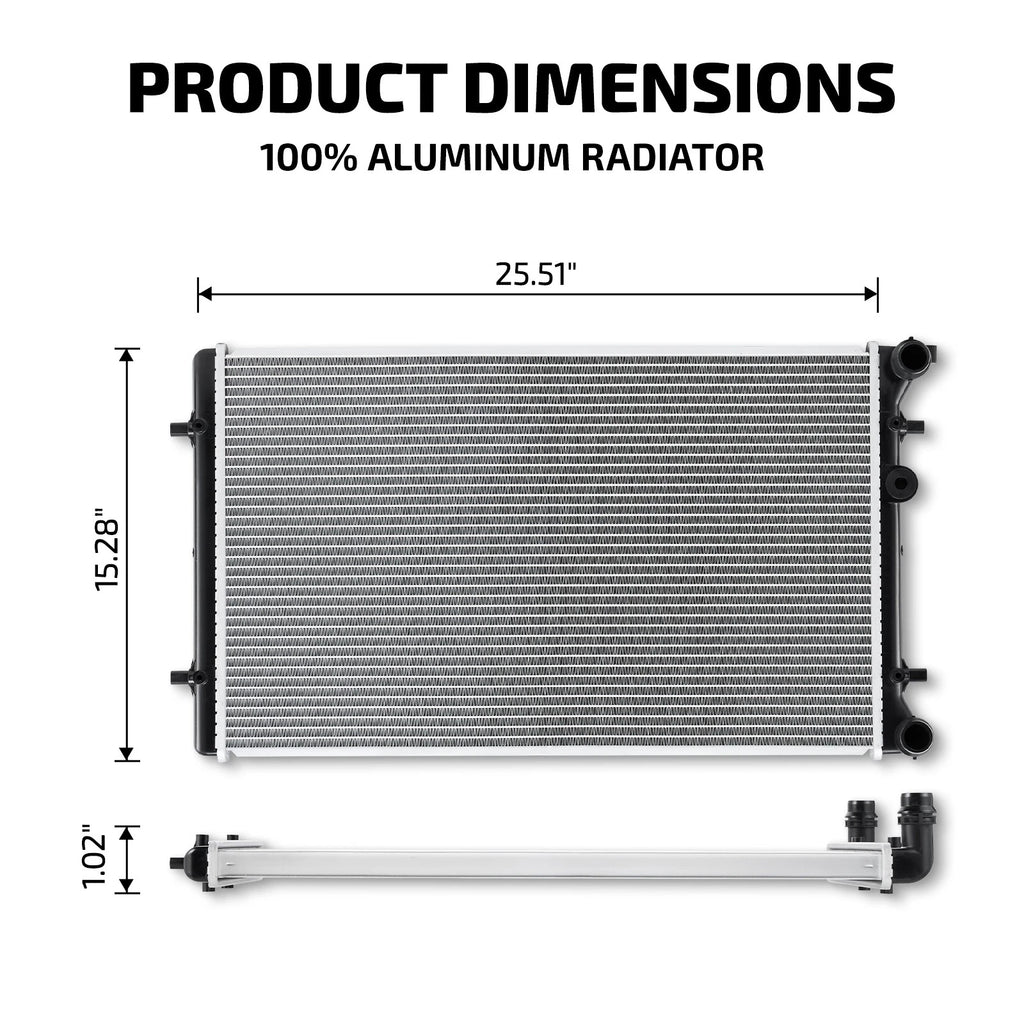 Aluminum Radiator for Volkswagen Jetta Rabbit (2005–2010)