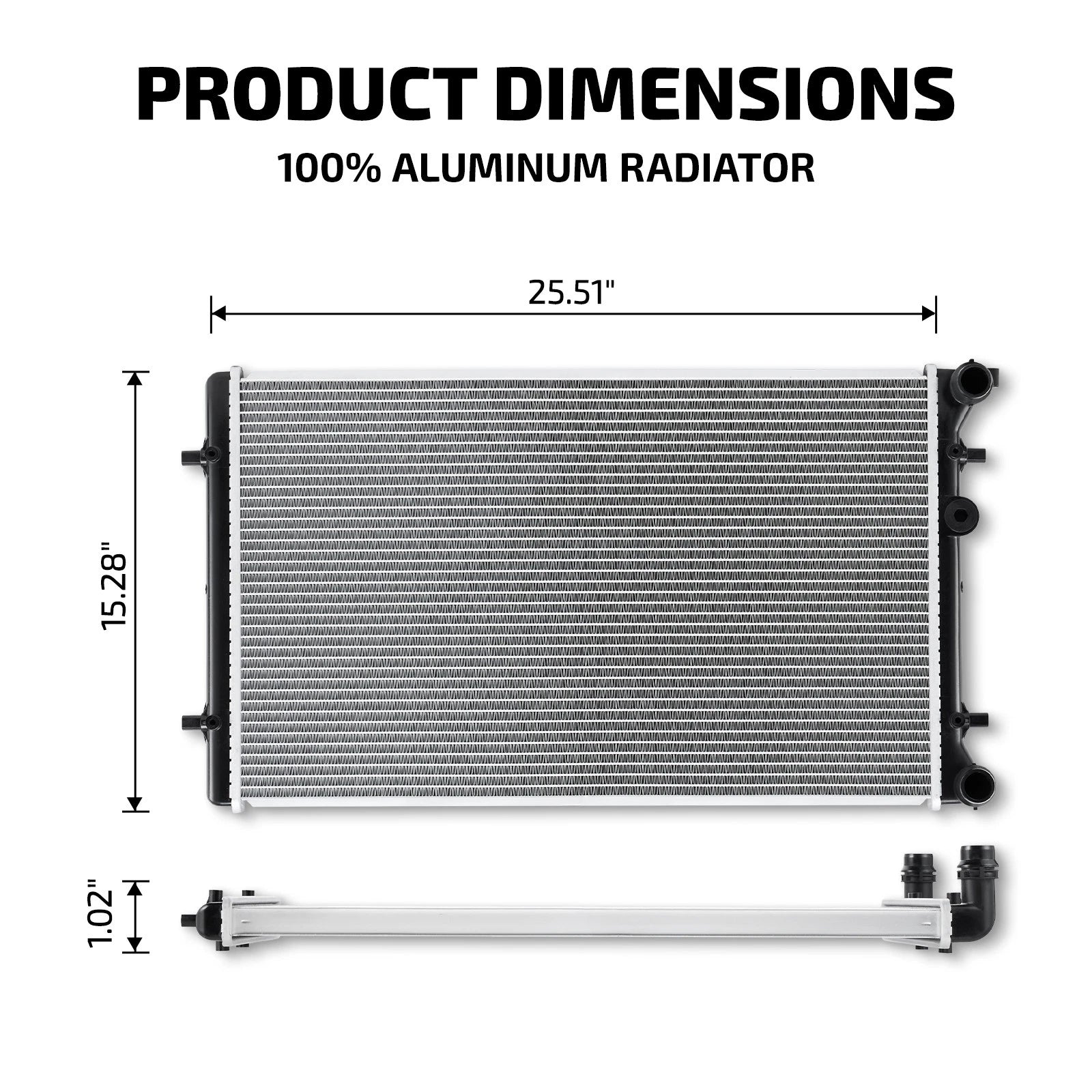 Aluminum Radiator for Volkswagen Jetta Rabbit (2005–2010)