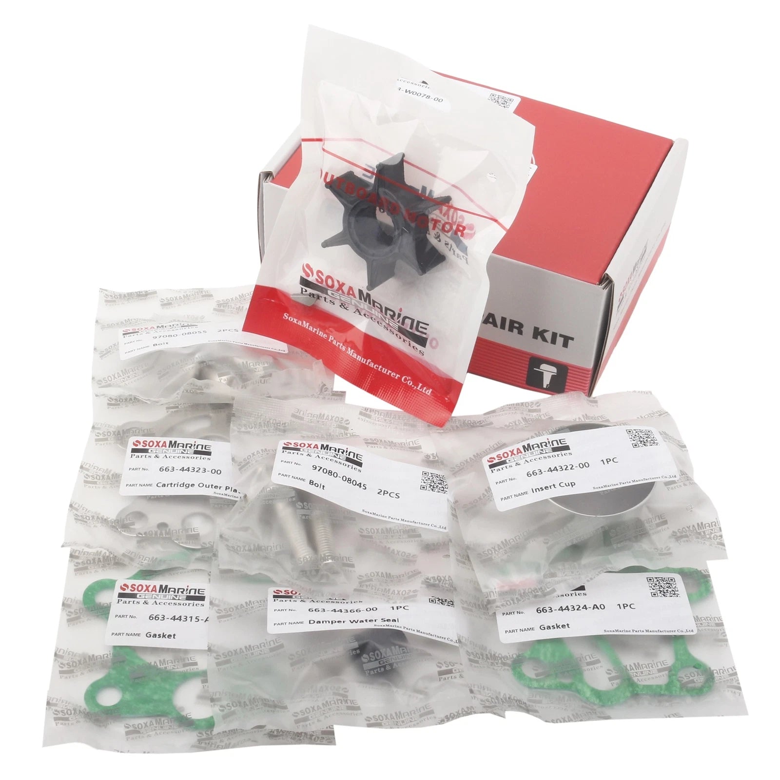 Water Pump Repair Service Kit for Yamaha Outboard (663-W0078-00)