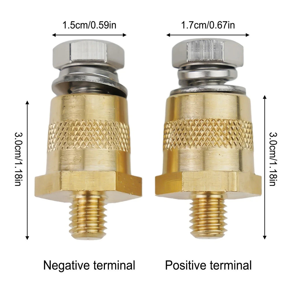 2 x M8 battery Pole Adapter Car Battery Terminals with Stainless Screws