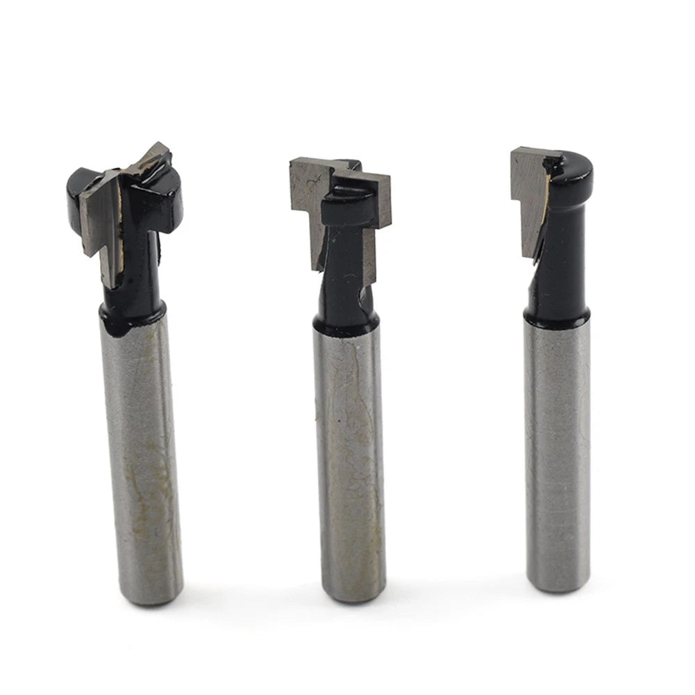 3PCS 1/4" Shank TCT Keyhole T-Slot Router Bit Set for Wood Cutter