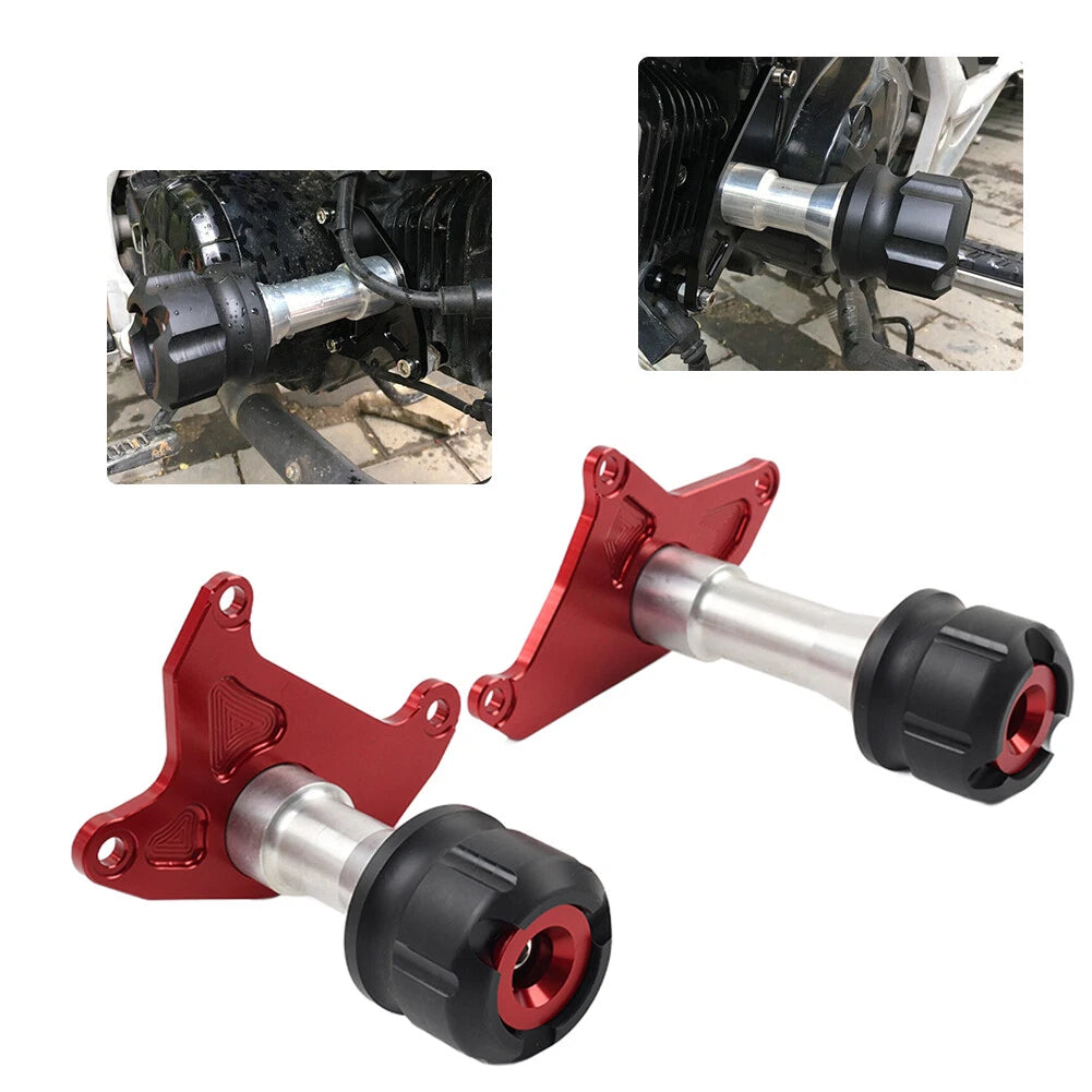 2X Red Frame Sliders Protector Guard for Honda Grom MSX125 (2013–2020)