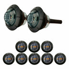 Set of 10 Amber Smoked Round Side Marker Lights for Truck Trailer (N/A)