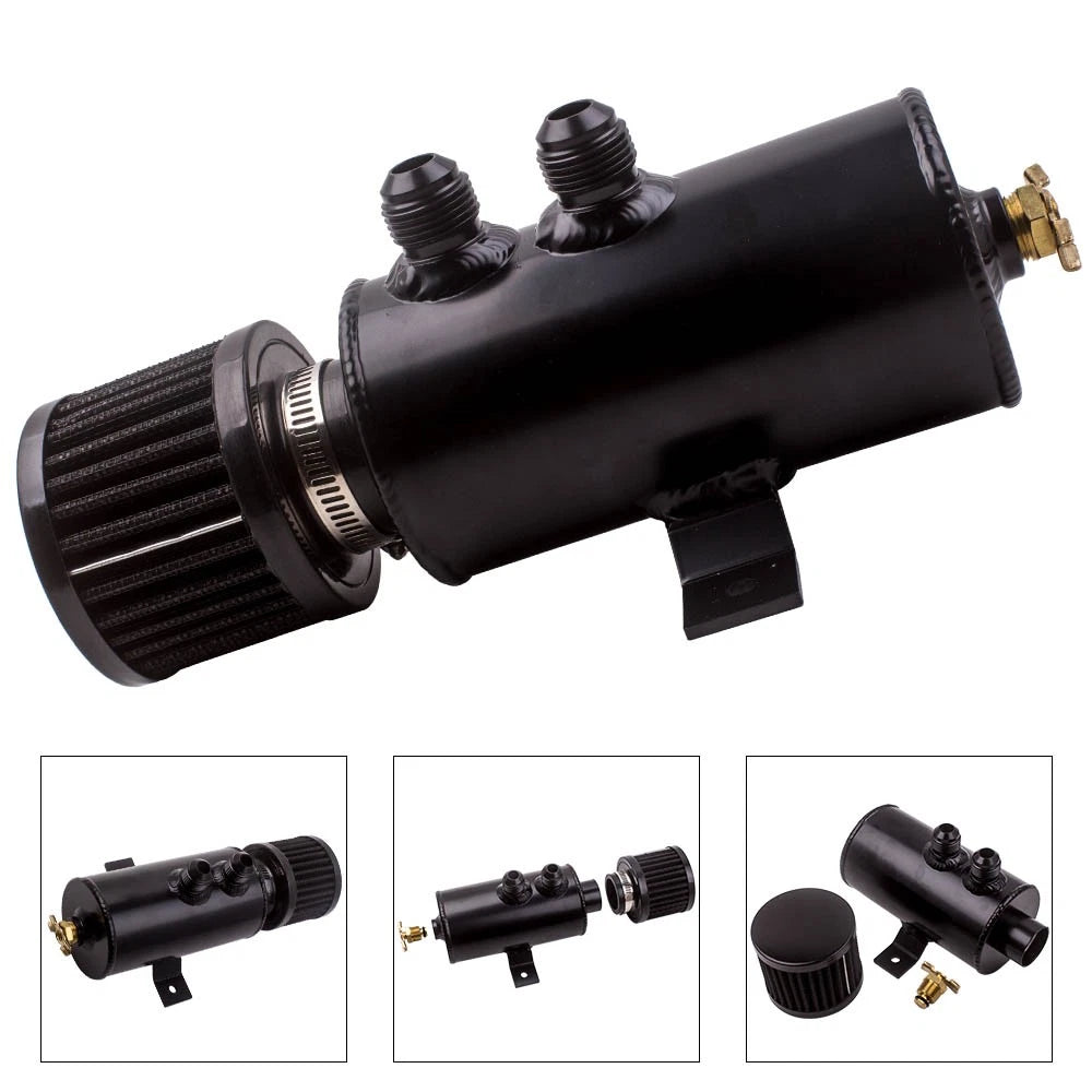 Oil Catch Can Reservoir Tank for 10AN with Breather Filter (Aluminum) (750ml)
