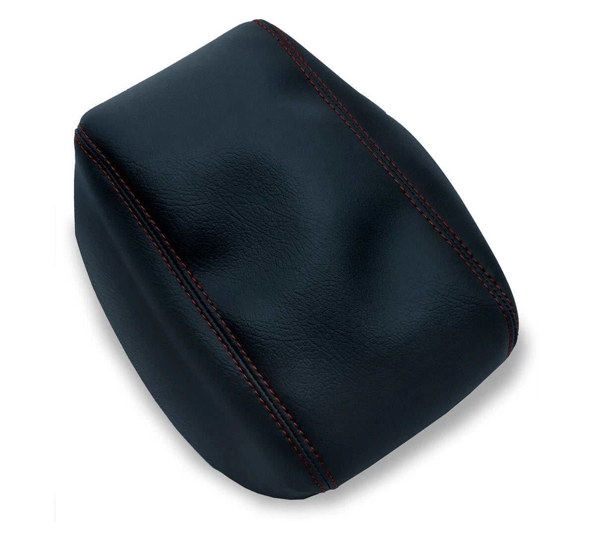 Center Console Armrest for Subaru Forester (2009–2018) PVC Leather Black Red Stitch