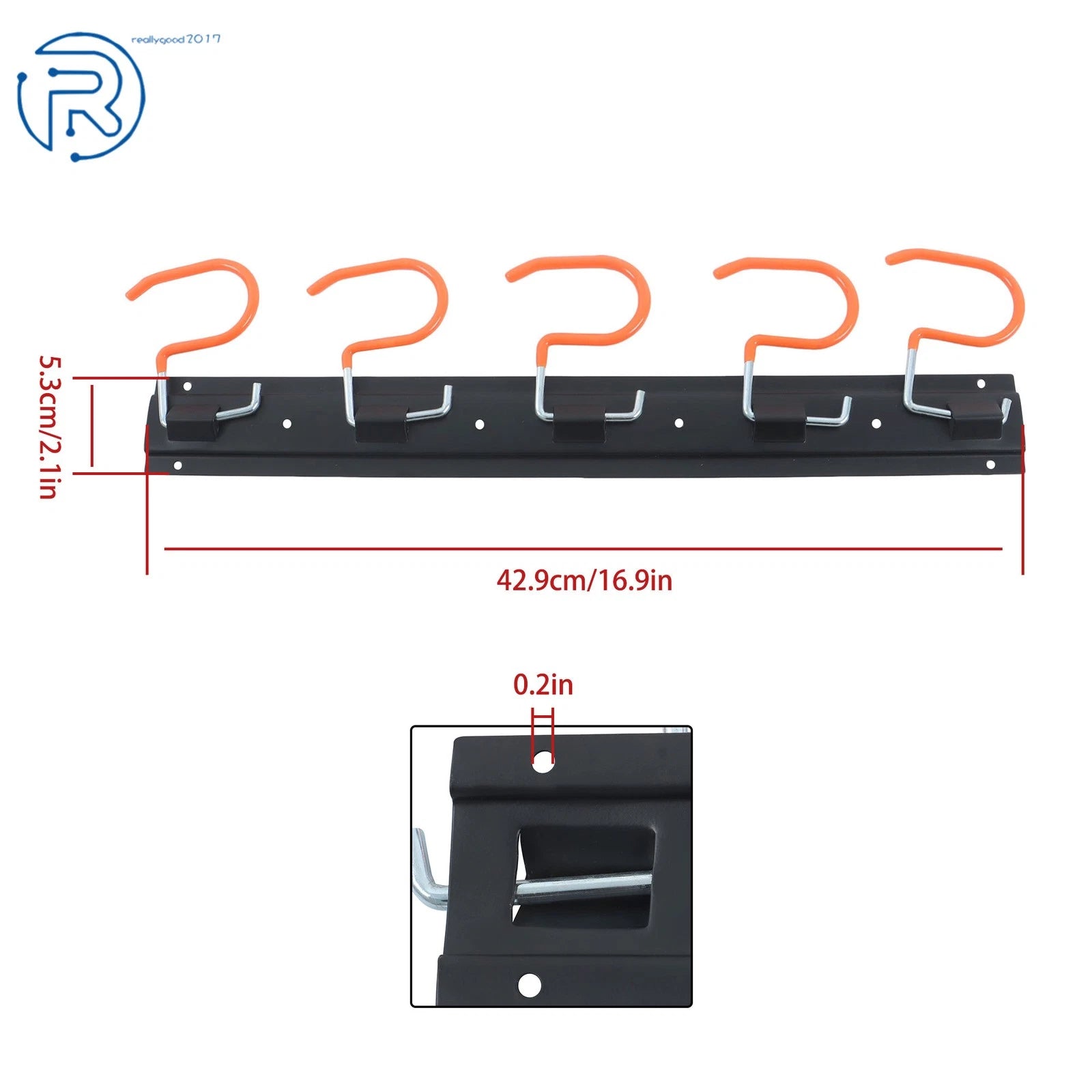 Wall Mount Hooks for Garage Tool Organizer (68")