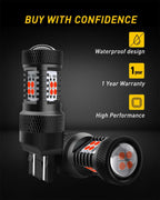 2X Red LED Turn Signal Bulbs for AUXITO (7443 7444)