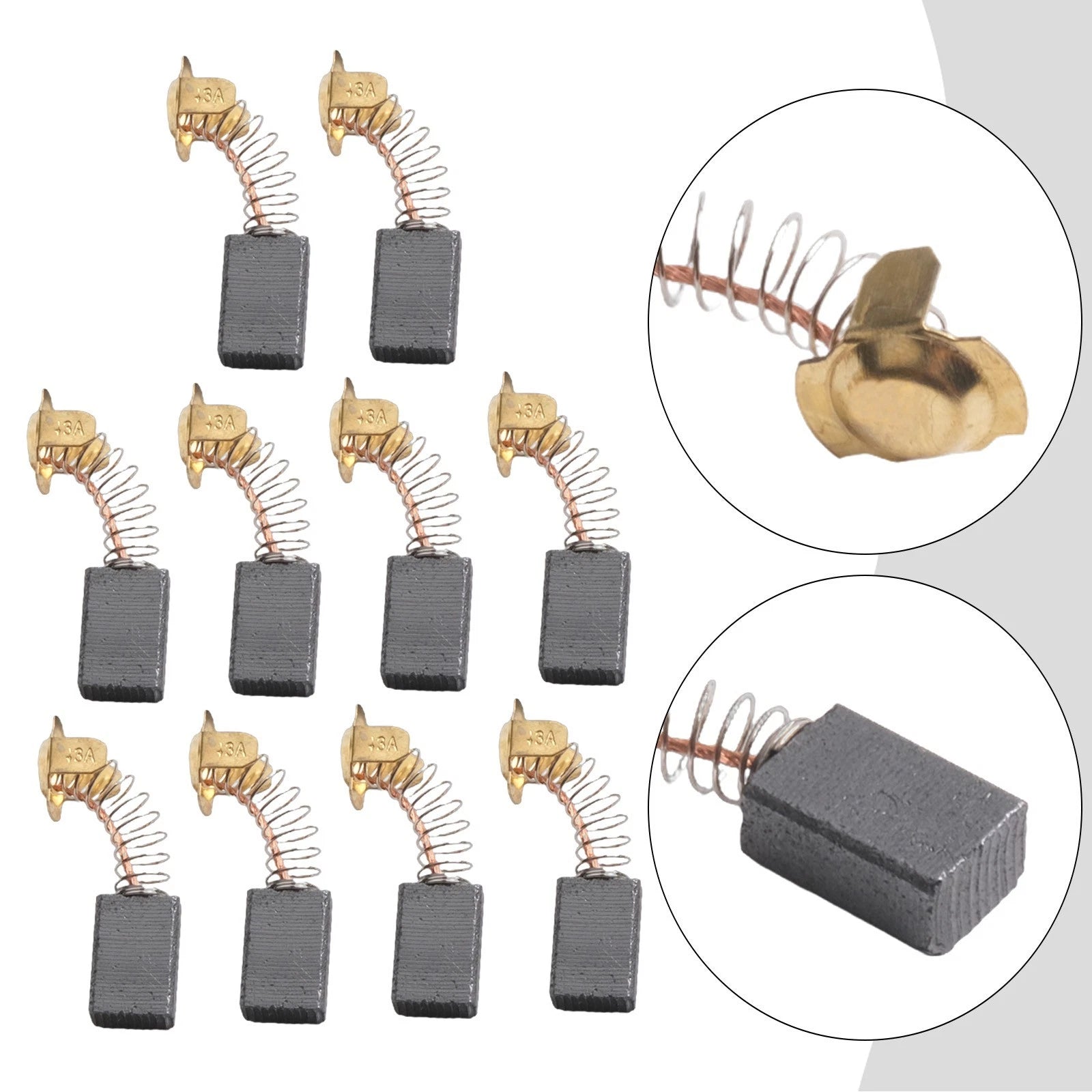 10Pcs Carbon Brushes for Angle Grinder (42mm)