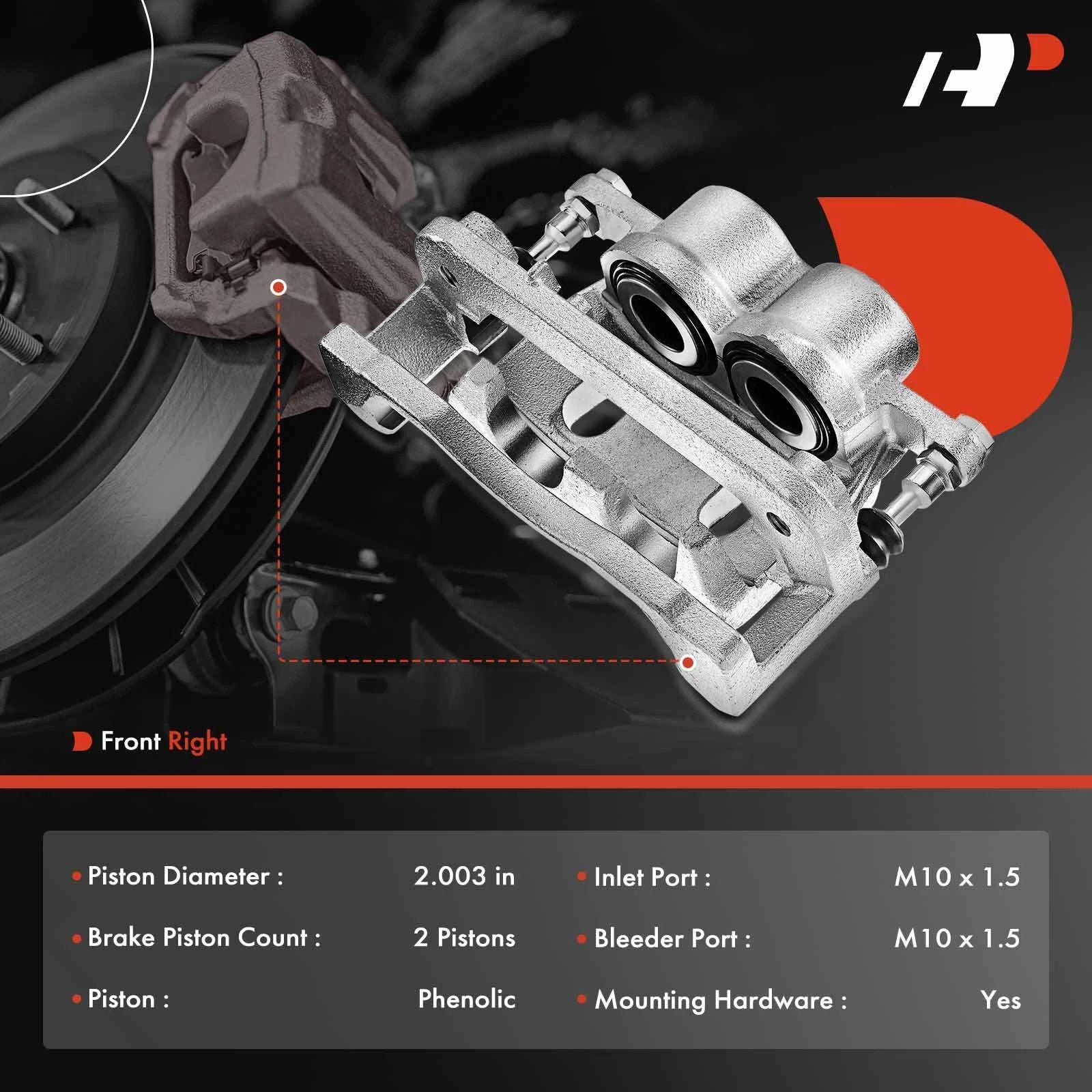 Front Brake Caliper with Bracket for Chevrolet Silverado 1500 (2008-2018)