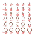 O Ring Assortment Kit for SAE (30 Sizes, 382 PCS) Fluorocarbon Brown