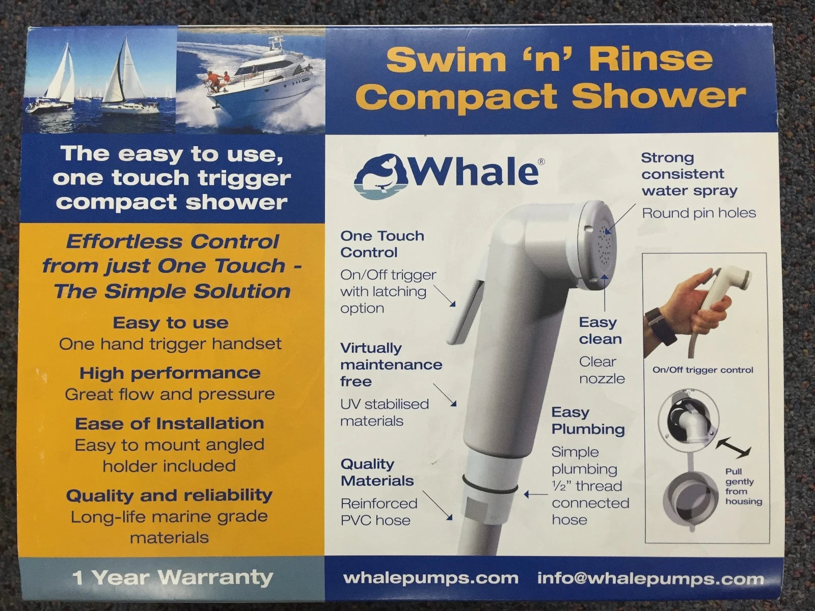 Whale Swim N Rinse Compact Shower RT3000 BLA 134117 for (2010–2023)
