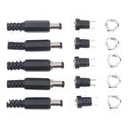 Set of 5 12V DC Power Connectors Male Female Panel Mount 5.5x2.1mm
