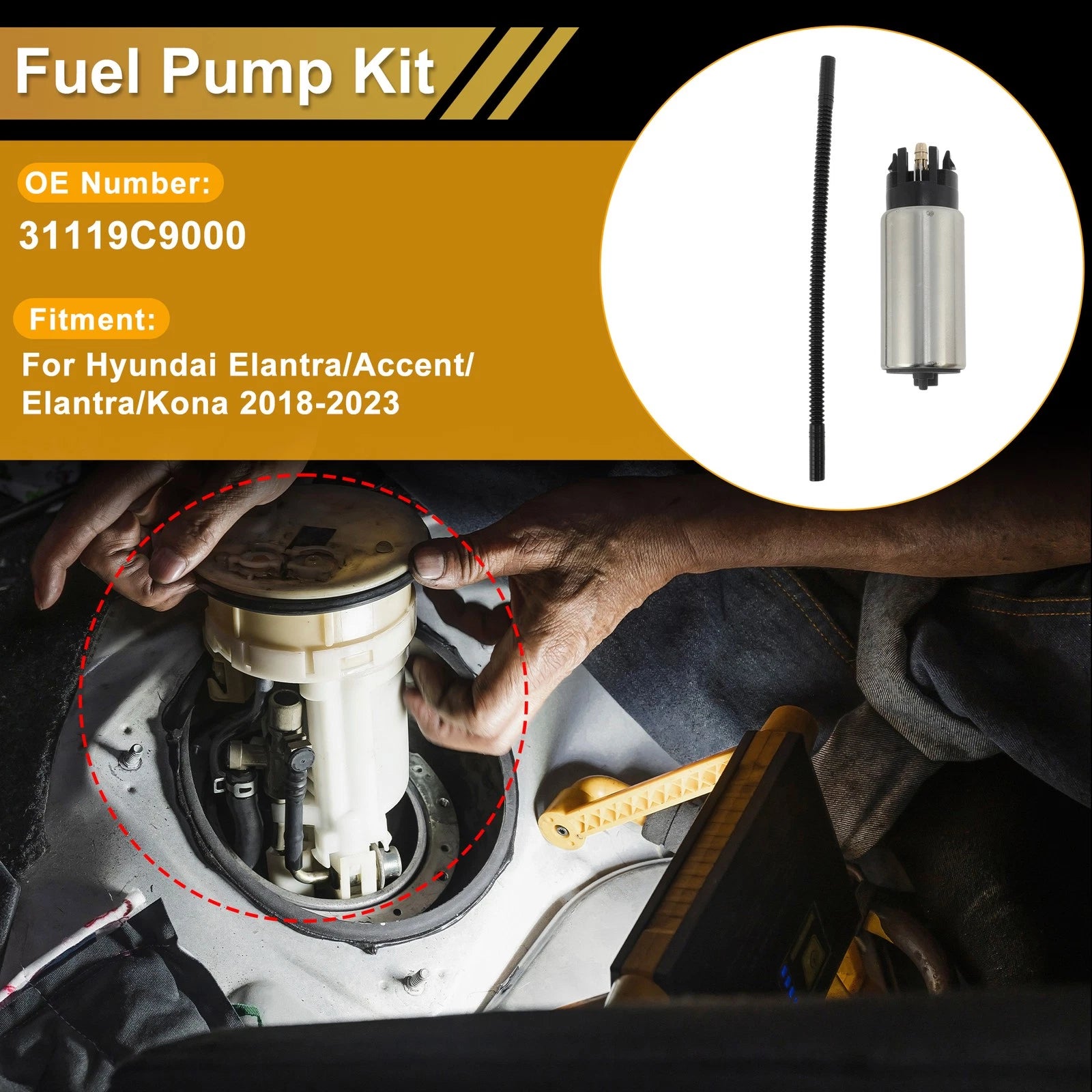 Fuel Pump for Hyundai Elantra/Accent/Kona (2018–2023) Metal Replaces