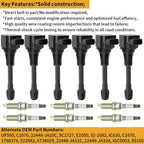 6X Ignition Coil + 6X Spark Plug for Nissan Maxima V6 3.5L (2009–2019) UF550 C1670