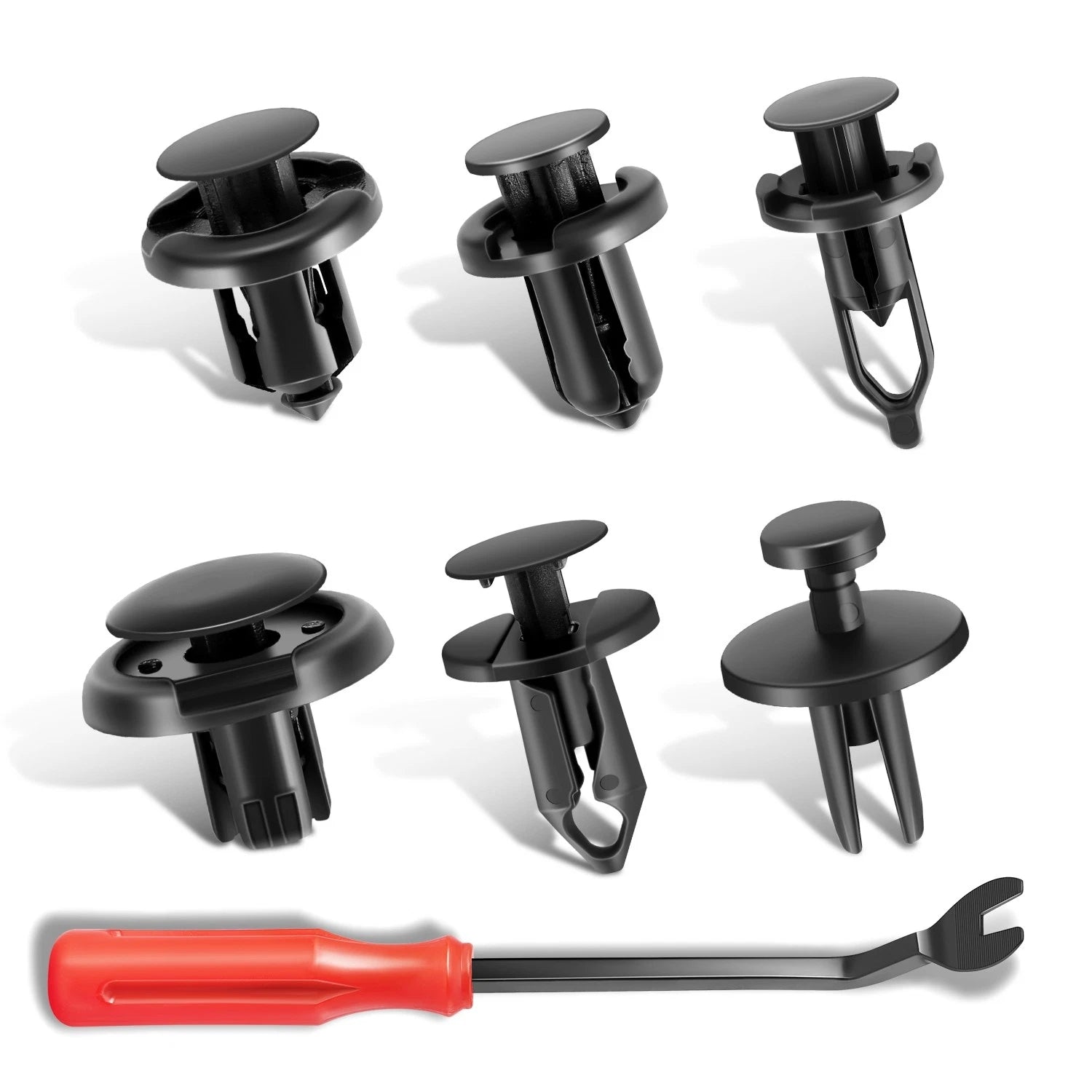 Nylon 120 Retainer Clips Set with Fastener Removal Tools for Moulding Trim