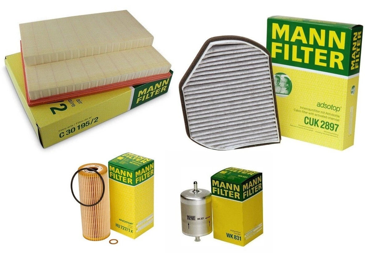 Mann Oil Air Carbon Cabin Fuel Filter Kit for Benz W202 C220 C230 C280 C36 AMG (1994–2000)
