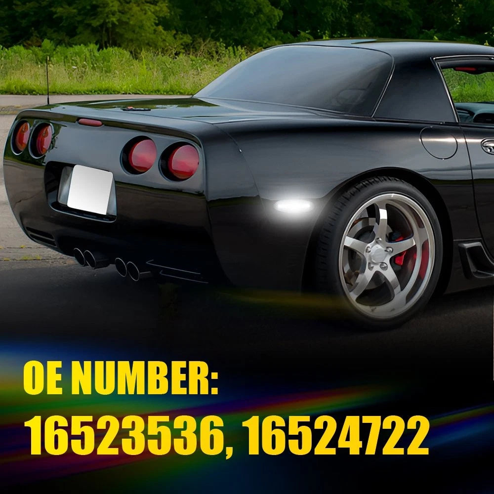 Smoke White LED Rear Side Marker Light Lamps for Chevrolet Corvette C5 (1997–2004)