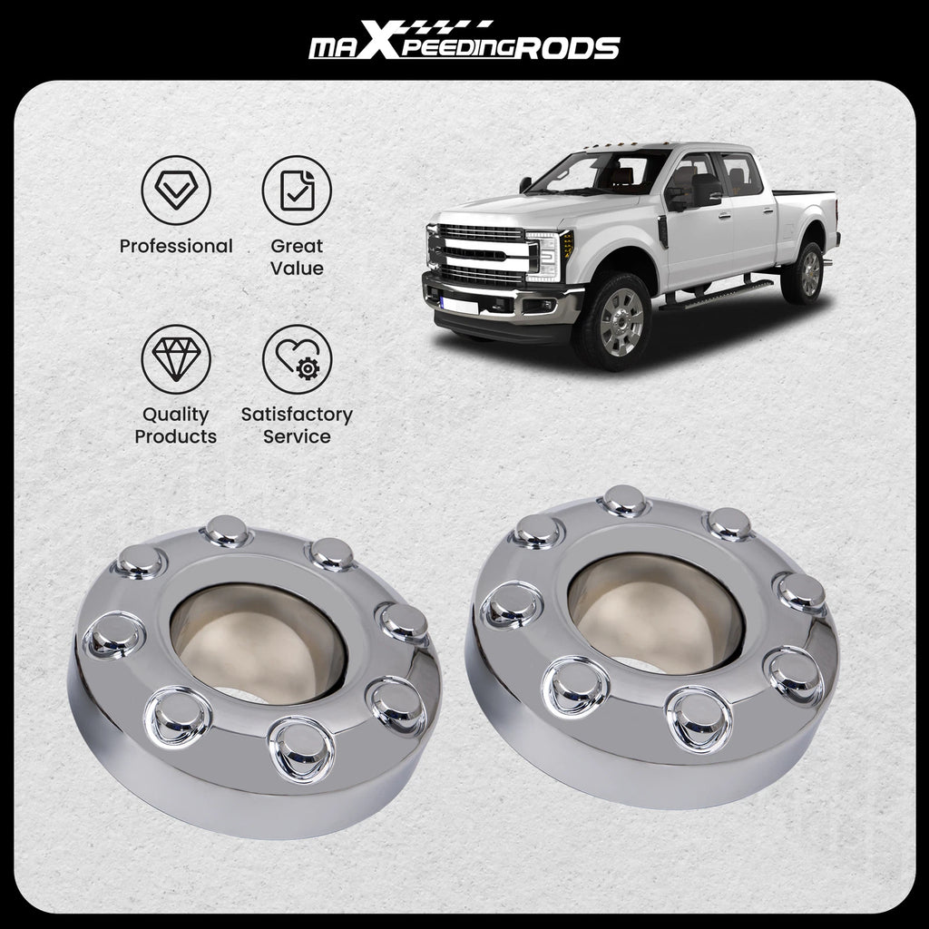 2X Wheel Center Hub Caps for Ford F-350 DRW 4x4 (2005–2018)