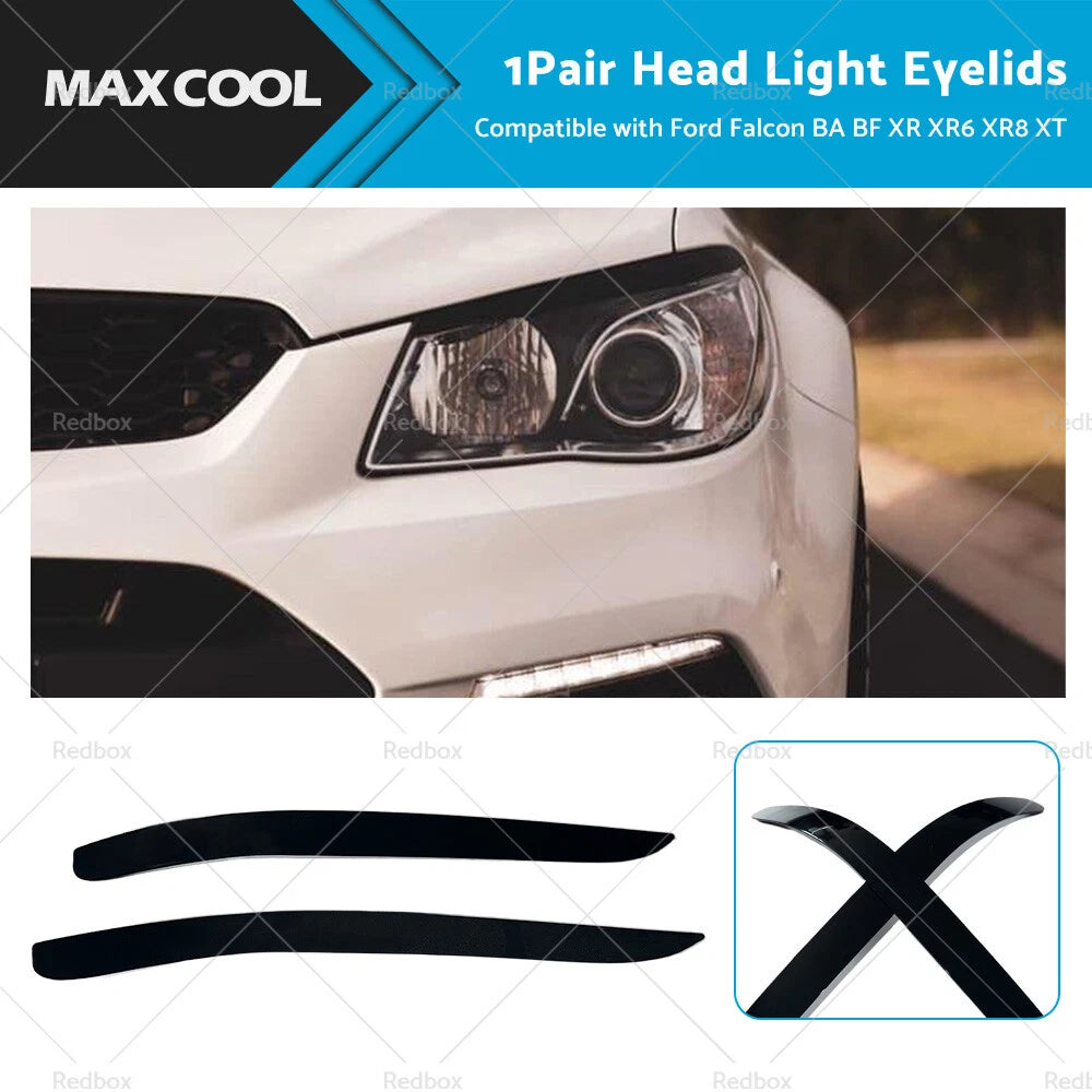 Head Light Eyelid Eyebrow Lid Black for Ford Falcon BA BF XR XR6 XR8 XT (2002–2008)